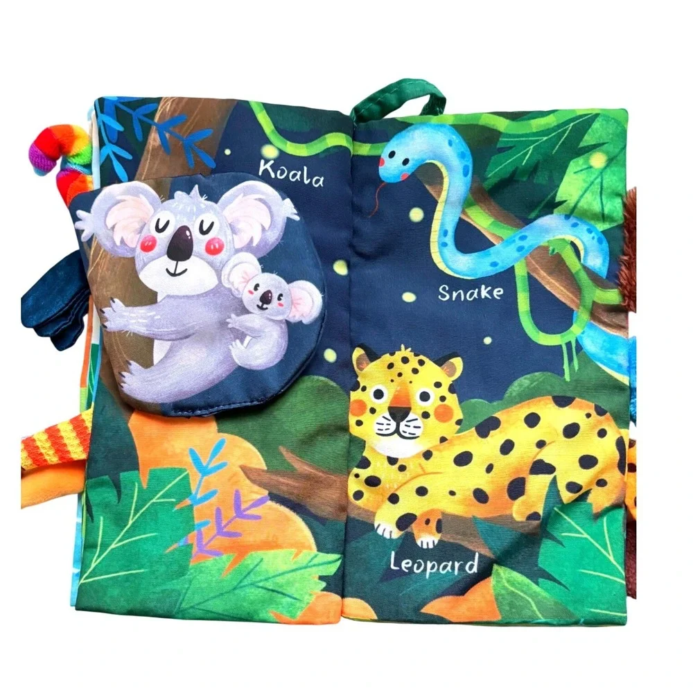 Hahaland Jungle Tails Baby Cloth Book Sensory Crinkle Animal Tails 0M+ 2022